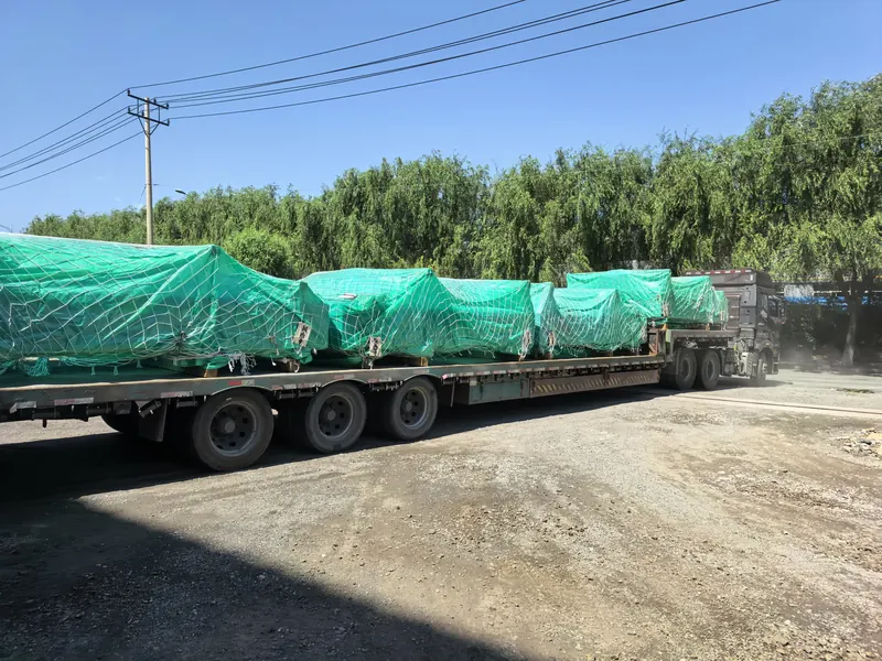 Hydraulic stations, control cabinets and spare parts packed for the PTLBGP550 shipment